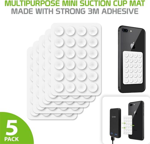 بساط شفط للهاتف، بواسطة Cellet the suction cup مع لاصق 3M يجعل حمل الأشياء أسهل، نطاق تطبيق واسع من Samsung Galaxy S8/S8 Plus، Note 8، Apple iPhone x/8 Plus مجموعة من 5 قطع in Kuwait