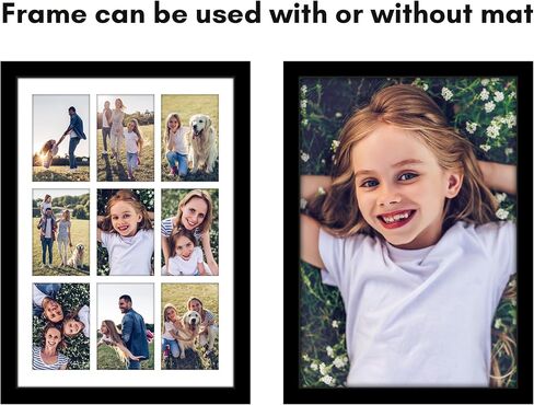 Americanflat 14x20 Collage Picture Frame with Polished Plexiglass - Fits Nine 4x6 Photos or One 14x20 Photo - Gallery Wall Frame Set - Signature Collection - Photo Frame for Wall Display – Black in Saudi Arabia