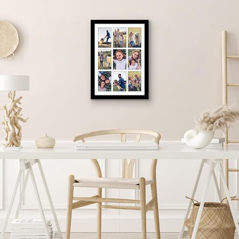 Americanflat 14x20 Collage Picture Frame with Polished Plexiglass - Fits Nine 4x6 Photos or One 14x20 Photo - Gallery Wall Frame Set - Signature Collection - Photo Frame for Wall Display – Black in Saudi Arabia