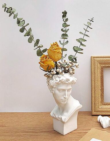Greek Roman Style Statue Flowers Vase Succulent Planter - Makeup Brushes Container Pen Holder - Great Gift for Home or Office Decoration (David-Small(6.5x3.5inch)) in Saudi Arabia