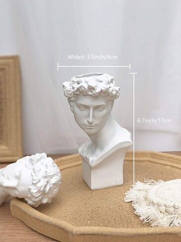 Greek Roman Style Statue Flowers Vase Succulent Planter - Makeup Brushes Container Pen Holder - Great Gift for Home or Office Decoration (David-Small(6.5x3.5inch)) in Saudi Arabia