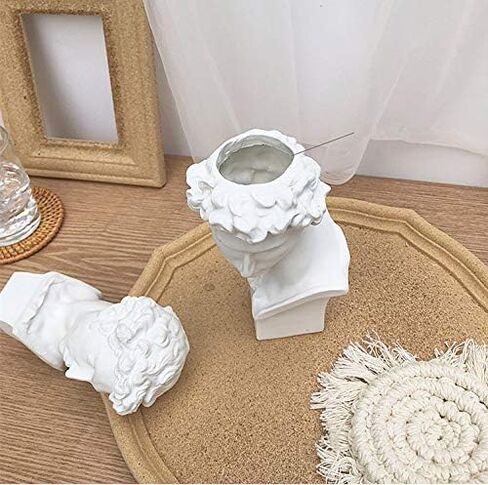 Greek Roman Style Statue Flowers Vase Succulent Planter - Makeup Brushes Container Pen Holder - Great Gift for Home or Office Decoration (David-Small(6.5x3.5inch)) in Saudi Arabia