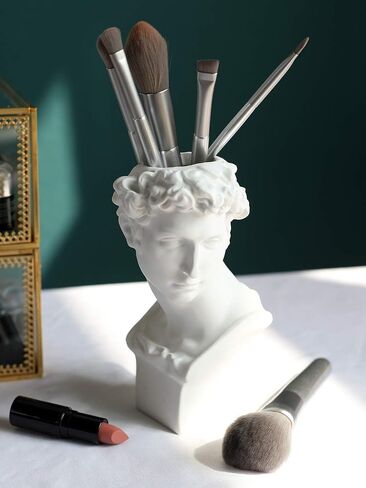 Greek Roman Style Statue Flowers Vase Succulent Planter - Makeup Brushes Container Pen Holder - Great Gift for Home or Office Decoration (David-Small(6.5x3.5inch)) in Saudi Arabia