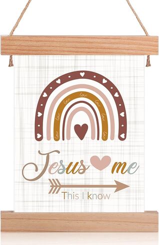 بوهو قوس قزح ديكور الحضانة بوهو قوس قزح جدار الفن بوهو الحضانة جدار ديكور يسوع يحبني معلقة جدار الفن هدايا المعمودية لفتاة استحمام الطفل in Kuwait