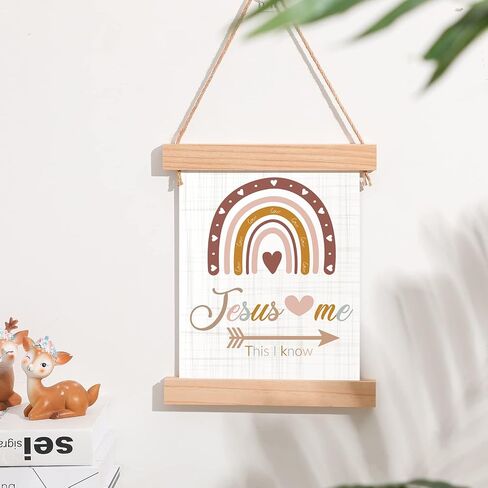 بوهو قوس قزح ديكور الحضانة بوهو قوس قزح جدار الفن بوهو الحضانة جدار ديكور يسوع يحبني معلقة جدار الفن هدايا المعمودية لفتاة استحمام الطفل in Kuwait