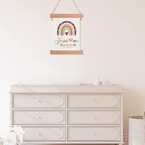 بوهو قوس قزح ديكور الحضانة بوهو قوس قزح جدار الفن بوهو الحضانة جدار ديكور يسوع يحبني معلقة جدار الفن هدايا المعمودية لفتاة استحمام الطفل in Kuwait
