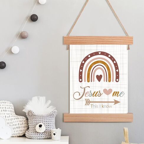 بوهو قوس قزح ديكور الحضانة بوهو قوس قزح جدار الفن بوهو الحضانة جدار ديكور يسوع يحبني معلقة جدار الفن هدايا المعمودية لفتاة استحمام الطفل in Kuwait