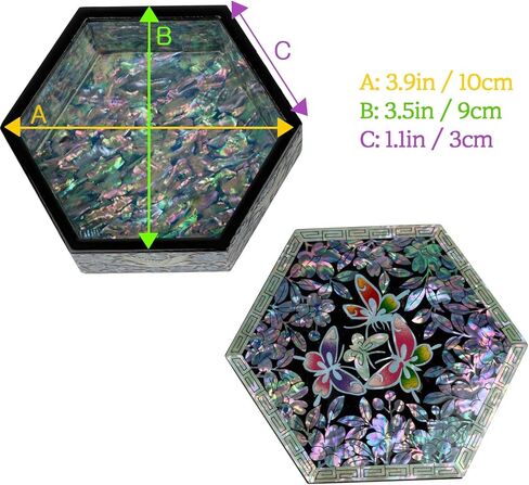صندوق حلى من عرق اللؤلؤ بغطاء من جبل فبراير - هدايا بتصميم زهرة مع فراشة للنساء in Kuwait