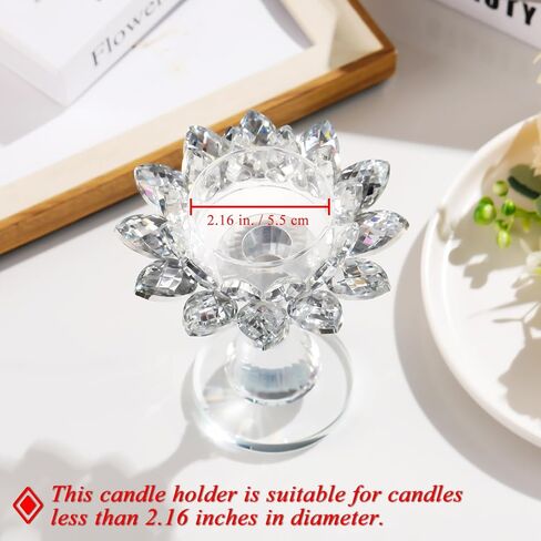 حامل شموع على شكل زهرة اللوتس الكريستال الفضي من YWHL، حامل شموع للشموع الدعامة، حامل عصي شموع زجاجية لتزيين القطعة المركزية للطاولة، حامل شموع على شكل عمود مزخرف لديكور حفلات الزفاف in Kuwait