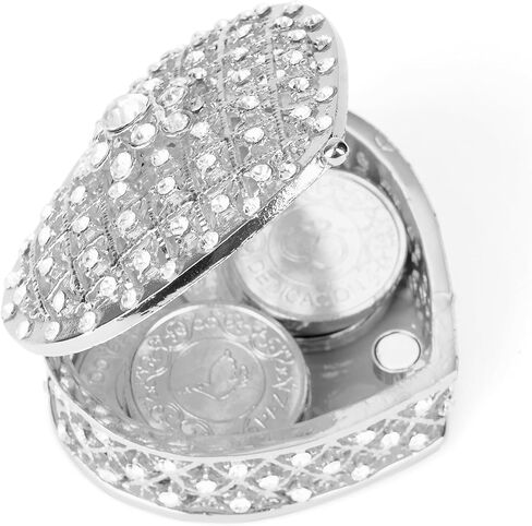 Arras Para Boda Catolica - 13pc Wedding Unity Coins with Diamond Heart Shaped Box, Arras de matrimonio, Wedding Coins for Unity Ceremony Ideas, Arras de boda Catolica,Unity Coins Catholic (Silver) in Saudi Arabia