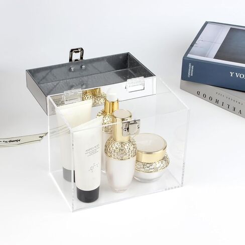 صندوق مكعب من الأكريليك الشفاف مع غطاء، حاويات تخزين مستحضرات التجميل والمجوهرات ذات المرايا، حاويات منظمة، صناديق تغليف هدايا لحفلات أعياد الميلاد وحفلات الزفاف السنوية، 6.7 بوصة × 3.9 بوصة × 6.3 بوصة in Kuwait