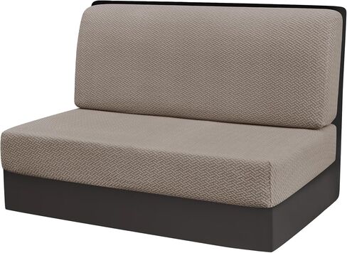 Deisy Dee RV Dinette Cushion Covers,Stretchable Rv Seat Covers,Camper Cushions Cover for RV Camper Car Bench (Khaki, 1 Bench Cover & 1 Backrest Cover) in Kuwait