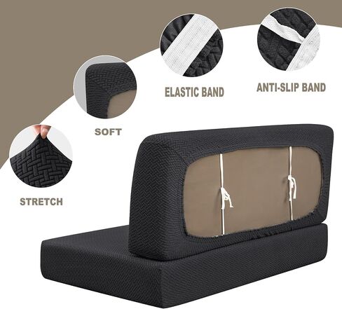 Deisy Dee RV Dinette Cushion Covers,Stretchable Rv Seat Covers,Camper Cushions Cover for RV Camper Car Bench (Khaki, 1 Bench Cover & 1 Backrest Cover) in Kuwait