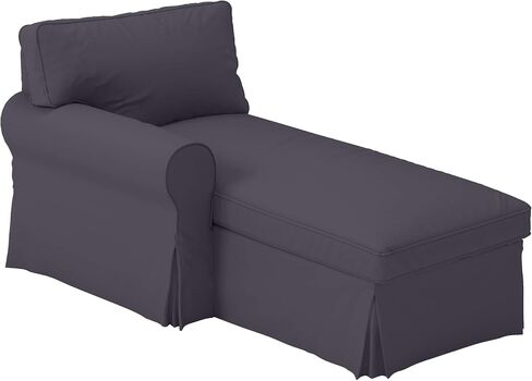 The Gray Ektorp Chaise with ARM Cover Replacement Is Custom Made Compatible for Ikea Ektorp Chaise Lounge with Arm Sofa Slipcover (ARM on Right) in Kuwait