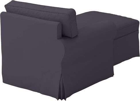 The Gray Ektorp Chaise with ARM Cover Replacement Is Custom Made Compatible for Ikea Ektorp Chaise Lounge with Arm Sofa Slipcover (ARM on Right) in Kuwait