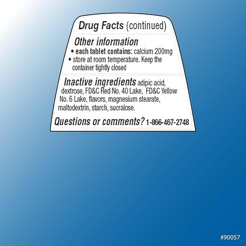اختيار الجودة، كربونات الكالسيوم ذات القوة العادية بنكهة الفاكهة الاستوائية 500 ملغ، أقراص مضادة للحموضة قابلة للمضغ، 66 قرصًا، حرقة المعدة وعسر الهضم الحمضي. in Kuwait