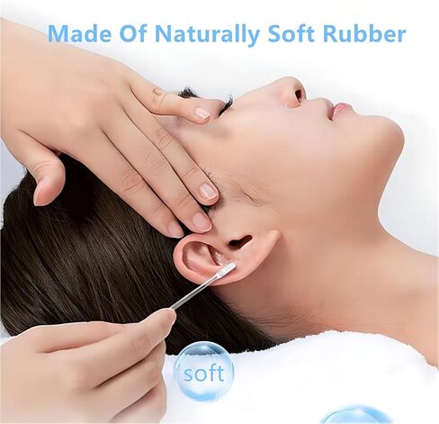 48 قطعة من عصا حفر الأذن اللاصقة المعززة لتنظيف الأذن الآمن للأطفال لإزالة شمع الأذن الحلزوني للبالغين، أداة إزالة شمع الأذن مع عبوة غطاء الغبار (S) in Kuwait