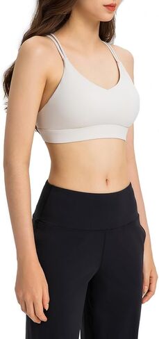 Lemedy Strappy Sports Bras for Women Criss Cross Back Padded Workout Crop Yoga Tank Tops in Saudi Arabia