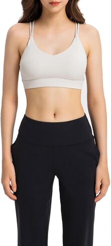 Lemedy Strappy Sports Bras for Women Criss Cross Back Padded Workout Crop Yoga Tank Tops in Saudi Arabia