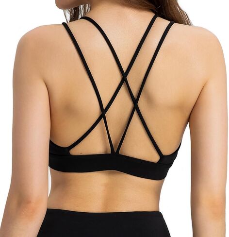 Lemedy Strappy Sports Bras for Women Criss Cross Back Padded Workout Crop Yoga Tank Tops in Saudi Arabia