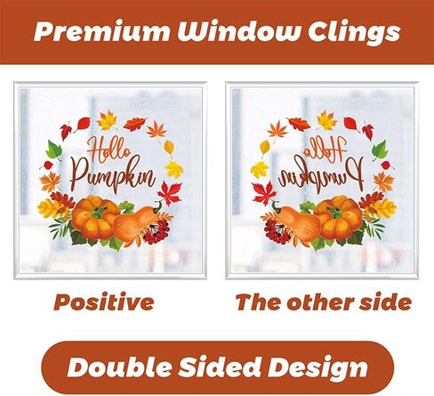 الشكر نافذة يتمسك اليقطين ورقة القيقب الخريف نافذة يتمسك للمكاتب الخريف نافذة يتمسك لنافذة زجاجية الخريف لوازم الحفلات الخريف نافذة ديكور 9PCS in Kuwait