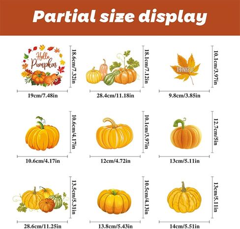 الشكر نافذة يتمسك اليقطين ورقة القيقب الخريف نافذة يتمسك للمكاتب الخريف نافذة يتمسك لنافذة زجاجية الخريف لوازم الحفلات الخريف نافذة ديكور 9PCS in Kuwait