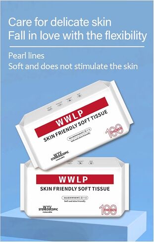 WYV Disposable Face Towel, 100 Count Cotton Facial Dry Wipes, Soft dry Wipes Cotton Facial Tissues, Multi-purpose Portable Face Clean Towels for Cleansing, Skincare and Makeup Remover in Saudi Arabia