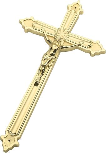 FILTA Gold Metal Crucifix Wall Cross and Metal Catholic Crucifix for Home Decor, Sacrosanct Catholic Hanging Jesus Christ Crosses for Wall,14.9 Inch in Saudi Arabia