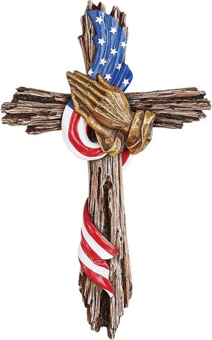 Collections Etc Patriotic Praying Hands Rustic Hanging Cross in Saudi Arabia