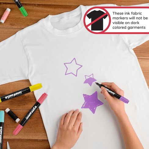 US Art Supply Super Markers 20 لونًا فريدًا من نوعه، مجموعة أقلام تحديد تي شيرت ونسيج مزدوج الأطراف - نهاية مزدوجة مع نقطة إزميل وأطراف دقيقة - 20 حبرًا دائمًا نابضًا بالحياة وجريئة in Kuwait