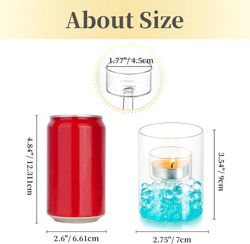 Tealight Candle Holder for Table Centerpiece: Hewory 12 PCS Glass Hurricane Candle Holder for Tealight, Votive, Floating Candle, Clear Tea Lights Candle Holders for Dinning Room Wedding Party Decor… in Saudi Arabia