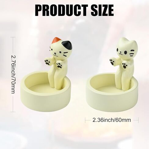 DanLingJewelry 2 قطعة حامل شمعة القط الراتنج الاحترار الكفوف لطيف الحيوانات الأليفة هريرة الشاي ضوء أصحاب شمعة حامل للمنزل ديكور للطاولات in Kuwait