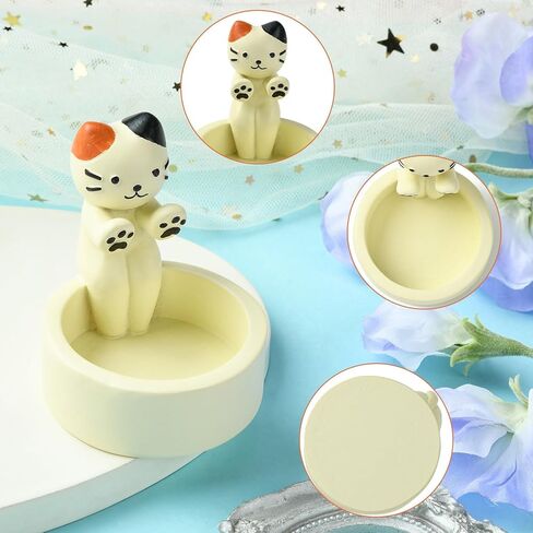 DanLingJewelry 2 قطعة حامل شمعة القط الراتنج الاحترار الكفوف لطيف الحيوانات الأليفة هريرة الشاي ضوء أصحاب شمعة حامل للمنزل ديكور للطاولات in Kuwait