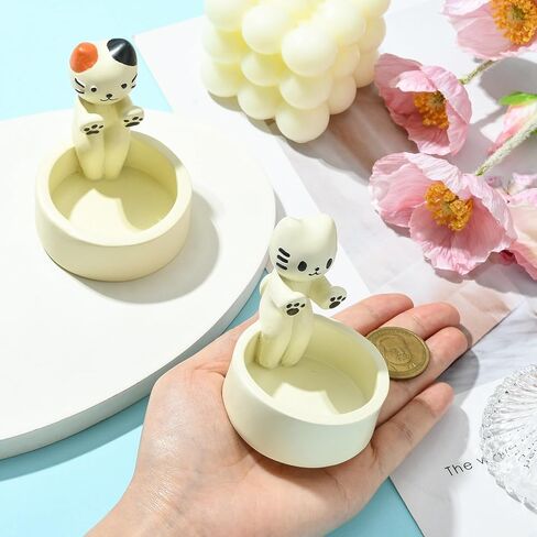 DanLingJewelry 2 قطعة حامل شمعة القط الراتنج الاحترار الكفوف لطيف الحيوانات الأليفة هريرة الشاي ضوء أصحاب شمعة حامل للمنزل ديكور للطاولات in Kuwait