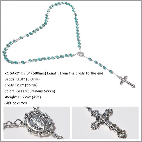 Rosary Beads Chaplet Luminous Artificial Crystal Glass Rosery Cross Catholic gifts in Saudi Arabia