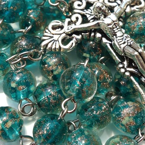 Rosary Beads Chaplet Luminous Artificial Crystal Glass Rosery Cross Catholic gifts in Saudi Arabia