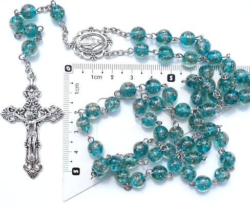 Rosary Beads Chaplet Luminous Artificial Crystal Glass Rosery Cross Catholic gifts in Saudi Arabia