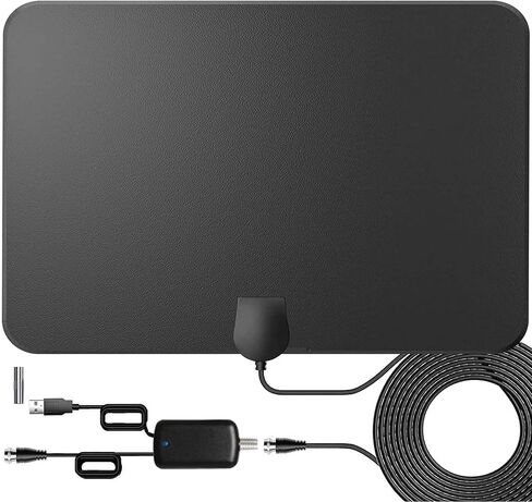 هوائي تلفزيون رقمي عالي الدقة 4K طويل المدى 1000 ميل، دعم داخلي للتلفزيون الذكي 4K 1080p Fire TV Stick وجميع أجهزة التلفاز القديمة 360 درجة، معزز إشارة استقبال الإشارة مع كابل محوري HDTV بطول 18 قدمًا باللون الأبيض in Kuwait