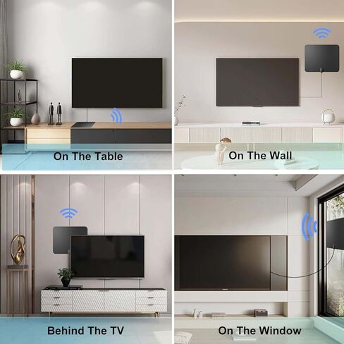 هوائي تلفزيون رقمي عالي الدقة 4K طويل المدى 1000 ميل، دعم داخلي للتلفزيون الذكي 4K 1080p Fire TV Stick وجميع أجهزة التلفاز القديمة 360 درجة، معزز إشارة استقبال الإشارة مع كابل محوري HDTV بطول 18 قدمًا باللون الأبيض in Kuwait