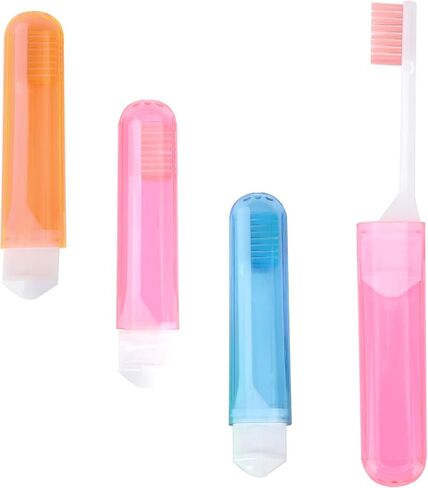 Travel Toothbrush, 3 Pcs Travel Toothbrush Set, Mini Toothbrush,Portable Travel Size Toothbrush with Toothbrush Case Individually Wrapped Toothbrush Folding Toothbrush for Travel Camping Hiking School in Saudi Arabia