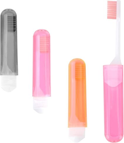 Travel Toothbrush, 3 Pcs Travel Toothbrush Set, Mini Toothbrush,Portable Travel Size Toothbrush with Toothbrush Case Individually Wrapped Toothbrush Folding Toothbrush for Travel Camping Hiking School in Saudi Arabia