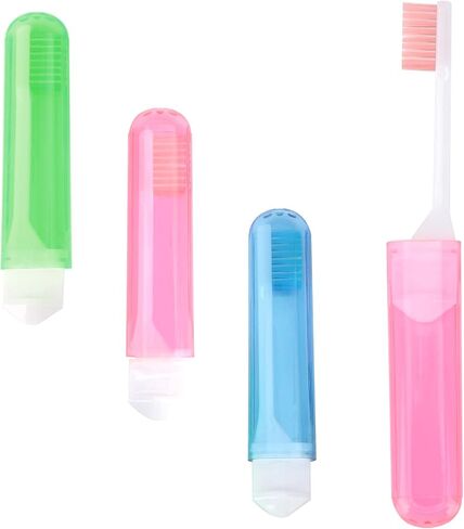 Travel Toothbrush, 3 Pcs Travel Toothbrush Set, Mini Toothbrush,Portable Travel Size Toothbrush with Toothbrush Case Individually Wrapped Toothbrush Folding Toothbrush for Travel Camping Hiking School in Saudi Arabia