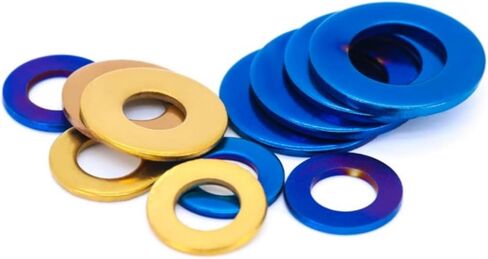 304 Stainless Steel Flat Gasket, Stainless Steel Gasket, Flat Washer, Titanium-Plated Gasket, Gold-Plated Gasket, Burnt Blue Gasket, M4M5M6M8M10M12(PVD Gold Plating, M8x16x1.5=20pcs) in Saudi Arabia
