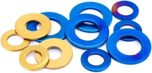 304 Stainless Steel Flat Gasket, Stainless Steel Gasket, Flat Washer, Titanium-Plated Gasket, Gold-Plated Gasket, Burnt Blue Gasket, M4M5M6M8M10M12(PVD Gold Plating, M8x16x1.5=20pcs) in Saudi Arabia