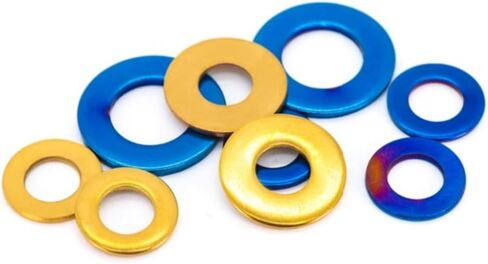 304 Stainless Steel Flat Gasket, Stainless Steel Gasket, Flat Washer, Titanium-Plated Gasket, Gold-Plated Gasket, Burnt Blue Gasket, M4M5M6M8M10M12(PVD Gold Plating, M8x16x1.5=20pcs) in Saudi Arabia