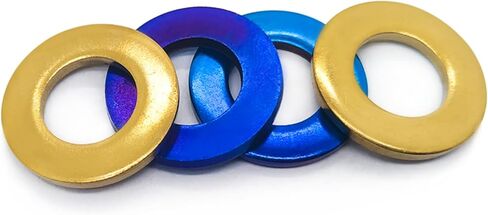 304 Stainless Steel Flat Gasket, Stainless Steel Gasket, Flat Washer, Titanium-Plated Gasket, Gold-Plated Gasket, Burnt Blue Gasket, M4M5M6M8M10M12(PVD Gold Plating, M8x16x1.5=20pcs) in Saudi Arabia