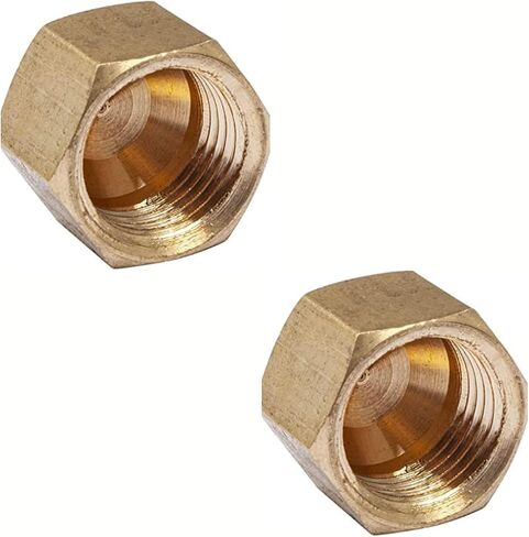 Ironwerks 3/8" OD تركيب غطاء ضغط نحاسي، غطاء صمام إيقاف، خالي من الرصاص لإغلاق الأنابيب غير المستخدمة - عبوتان in Kuwait