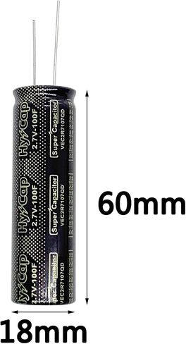 2 قطعة 18x60 مللي متر (0.71x2.36in) مكثف فائق 2.7 فولت 100F فاراد السعة لف نوع تخزين الطاقة لتخزين الطاقة الاحتياطية على اللوحة in Kuwait