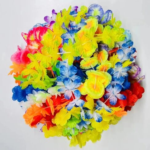 36 PCS Hawaiian Leis Hawaii Flower Leis for Adults and Kids Luau Party Decorations in Saudi Arabia