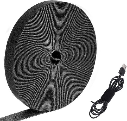 Hook and Loop Straps Double Sided Hook Loop Roll Self Gripping Wrap Cable Straps Heavy Duty Multi-Purpose Cable Ties Wire Strips for Bundling Fastening Storage Organization (0.5 in x 32 Ft) in Saudi Arabia